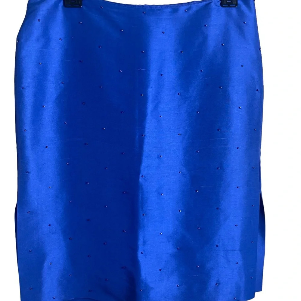 Ralph Lauren Cobalt Blue Beaded Pencil Skirt
